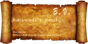 Babincsák Vazul névjegykártya